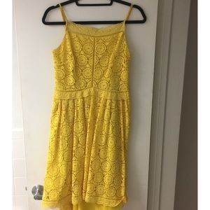 Joie Yellow Crochet Floral Dress Size S